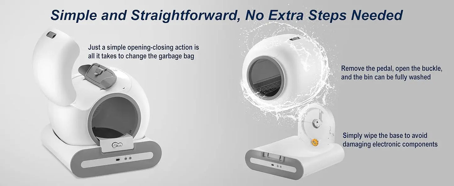 DOEL™ Automatic Self-Cleaning Cat Litter Box with App Control & Litter Mat