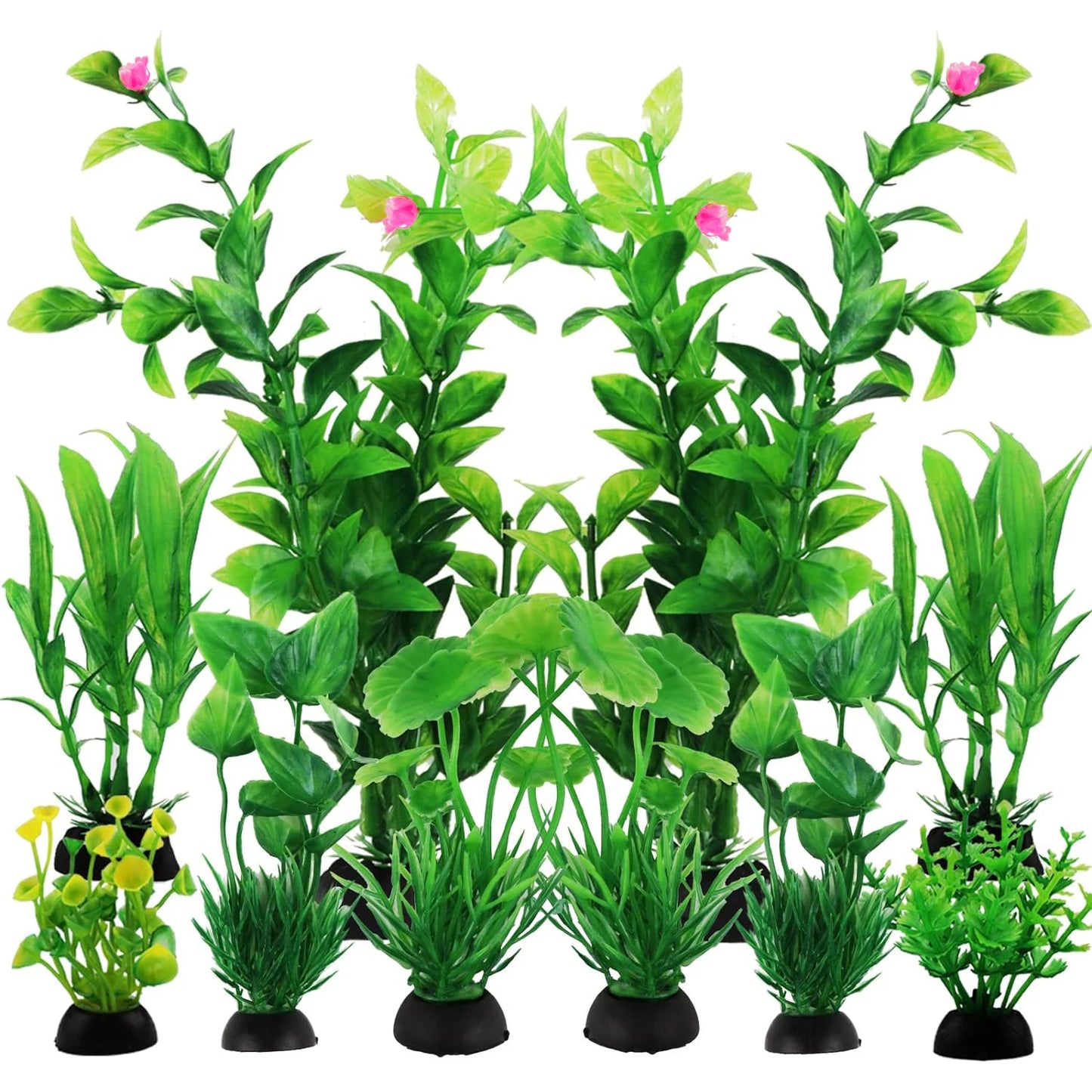 10pcs Artificial Green Plants – Aquarium Decoration Set for Fish Tanks