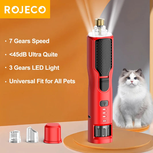 ROJECO Pet Nail Grinder with LED Light
