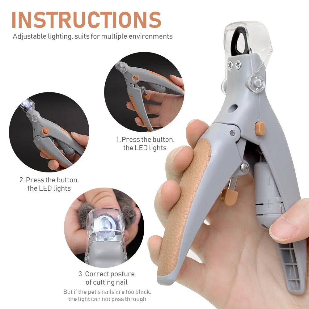 ClipLight™ – LED Pet Nail Clippers with Magnifier