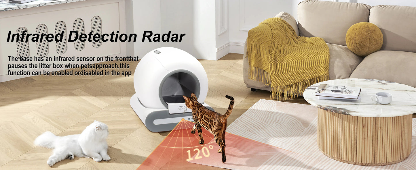 DOEL™ Automatic Self-Cleaning Cat Litter Box with App Control & Litter Mat