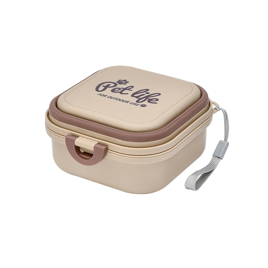 Portable Folding Double Pet Bowl – Durable Travel Feeder for Dogs