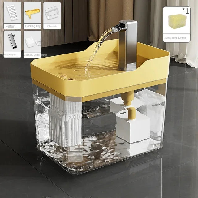 CrystalFlow™ – Transparent Automatic Cat Water Fountain