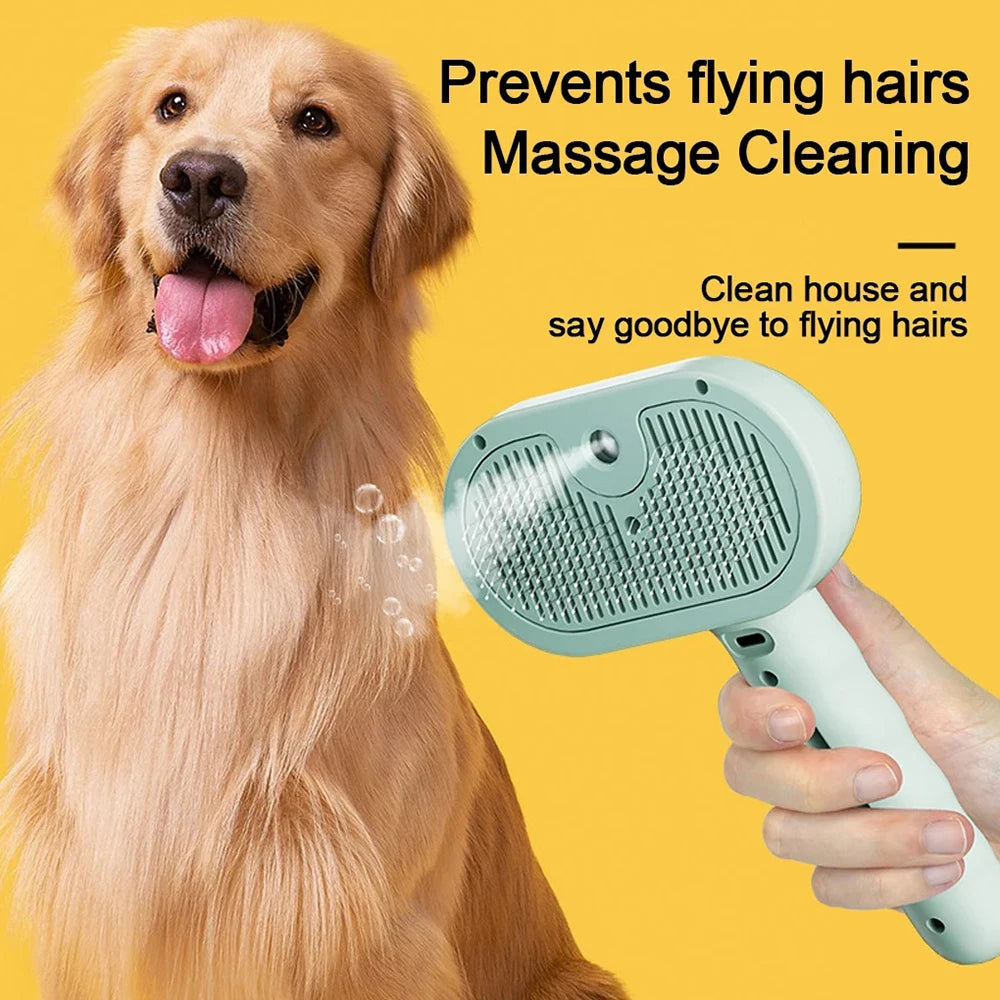 Steam Spray Dog Grooming Brush – Luxury Pet Care Tool