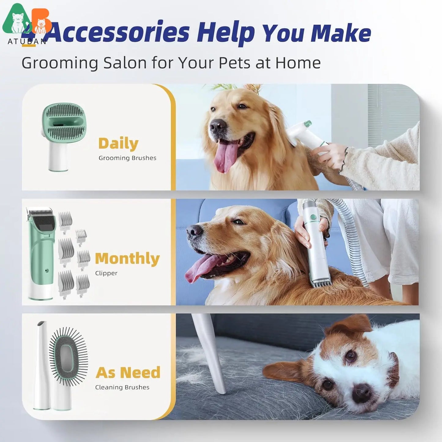 PawGroom Pro™ – 7-in-1 Pet Grooming Vacuum Kit