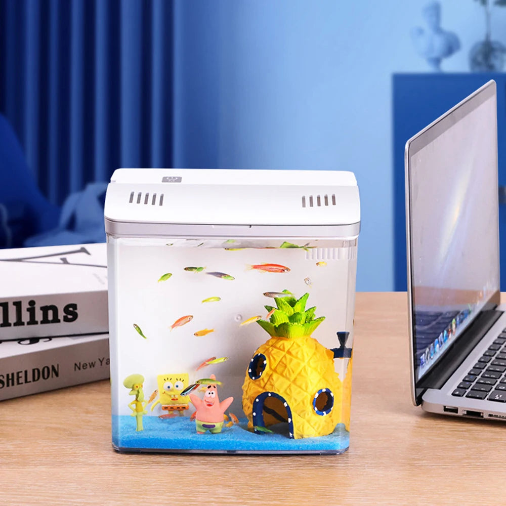 Mini Betta Fish Tank – Small Desktop Aquarium for Home & Office | Eco-Friendly Modern Fish Bowl