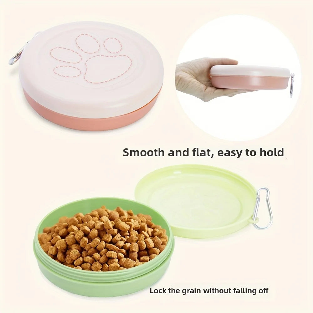 TravelPaw™ – Portable Pet Food & Water Bowl