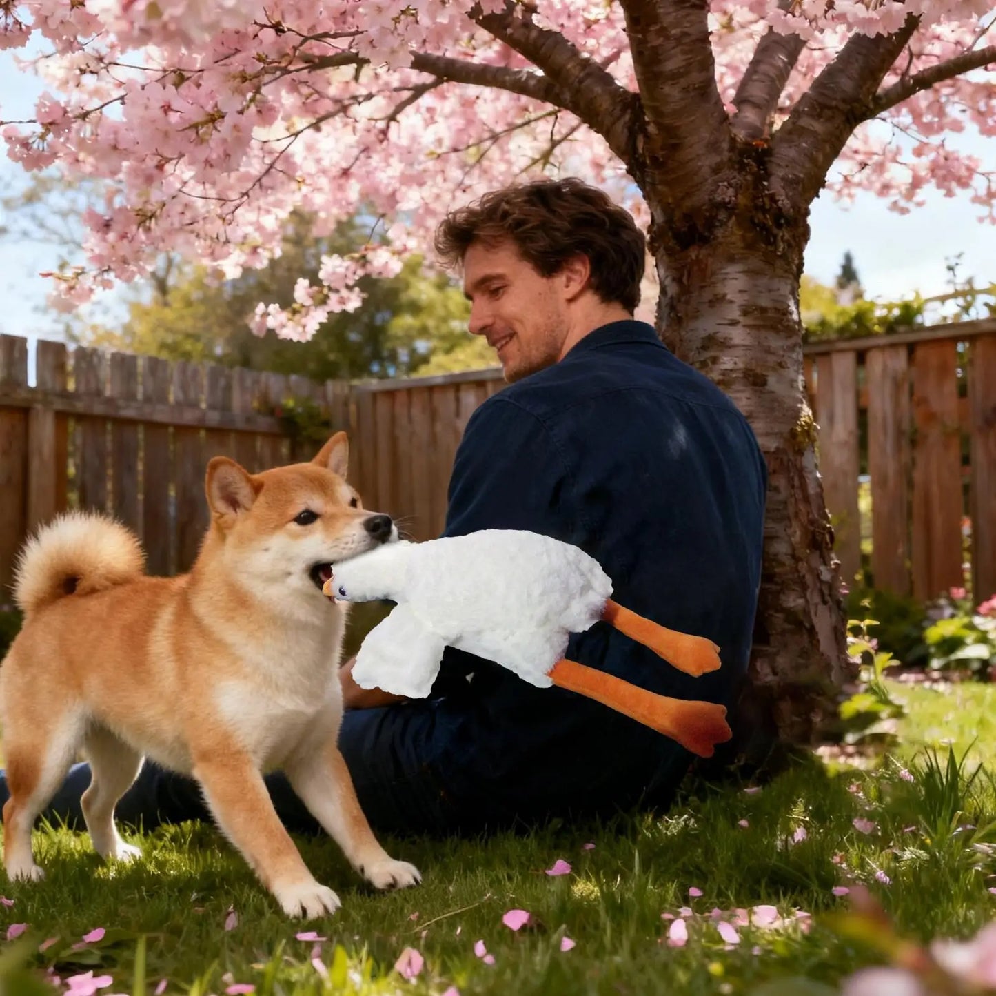 Dog Chew Plush Toy โ Soft Bite-Resistant White Duck for Indoor & Outdoor Play