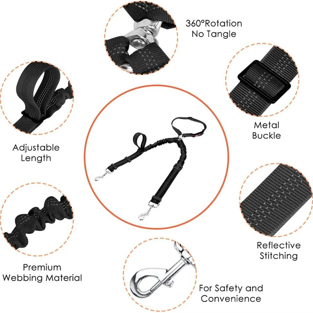 TwinGuard™ – Dual Dog Car Seat Belt Restraint