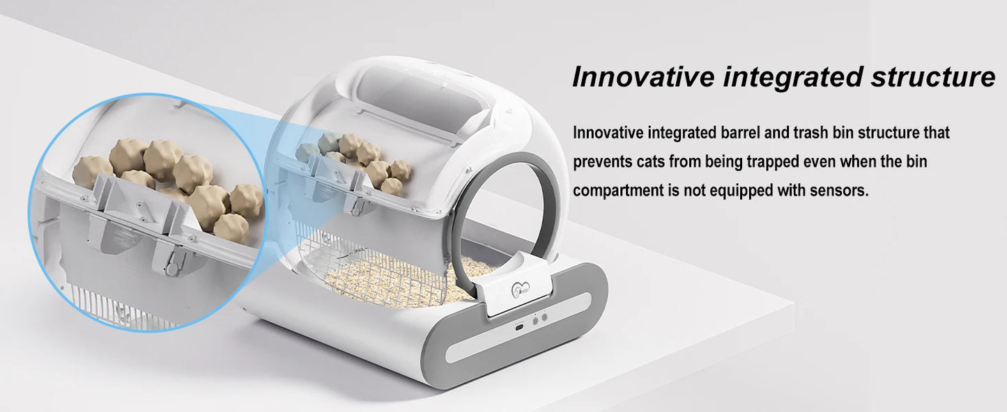 DOEL™ Automatic Self-Cleaning Cat Litter Box with App Control & Litter Mat