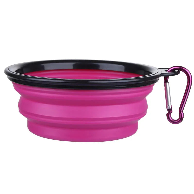 2-in-1 Folding Silicone Pet Feeder Bowl with Dispenser