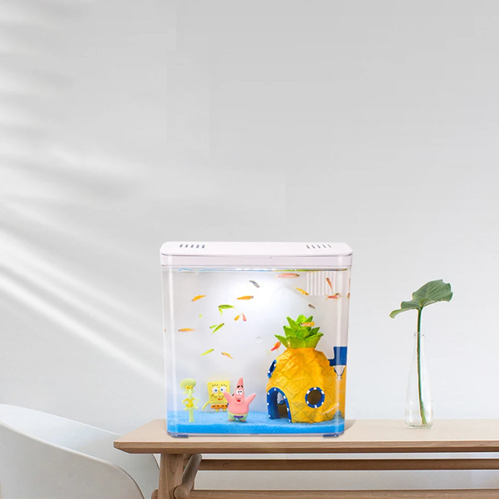 Mini Betta Fish Tank – Small Desktop Aquarium for Home & Office | Eco-Friendly Modern Fish Bowl