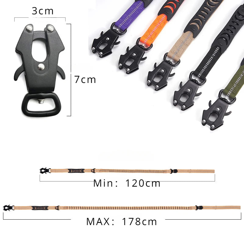 TactiLeash™ – Reflective Shock-Absorbing Bungee Leash