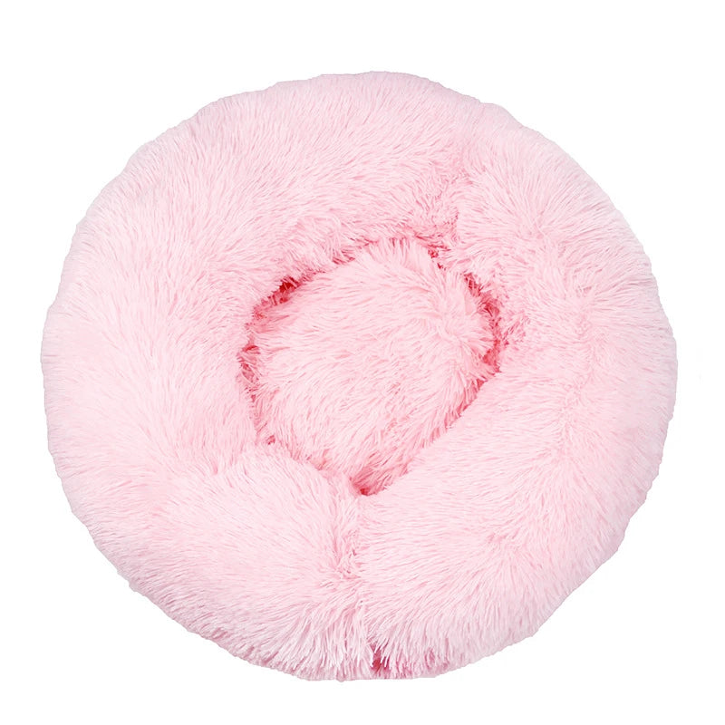 FluffNest™ – Round Plush Pet Bed