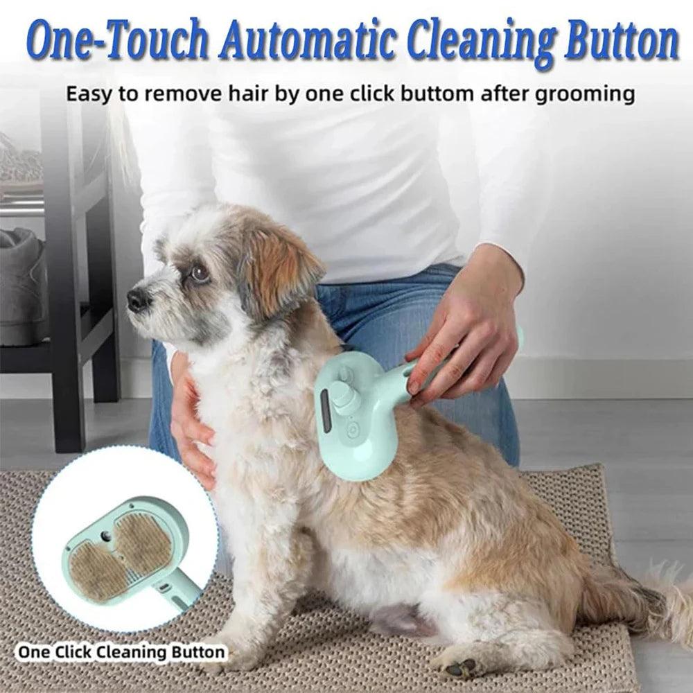 Steam Spray Dog Grooming Brush – Luxury Pet Care Tool