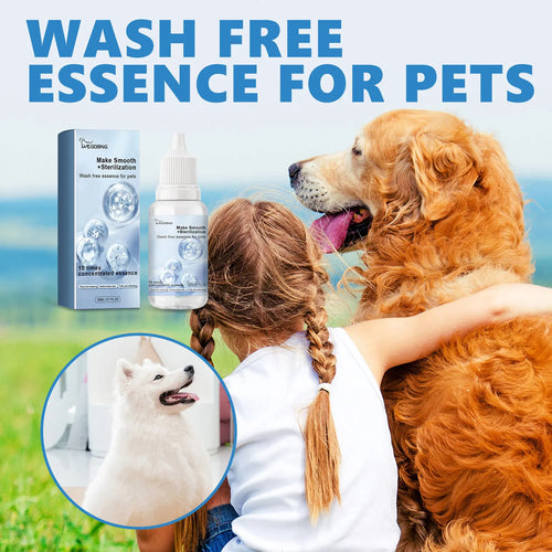 Pet Wash-Free Essence Shampoo – Cleansing, Deodorizing & Moisturizing Formula for Dogs and Cats