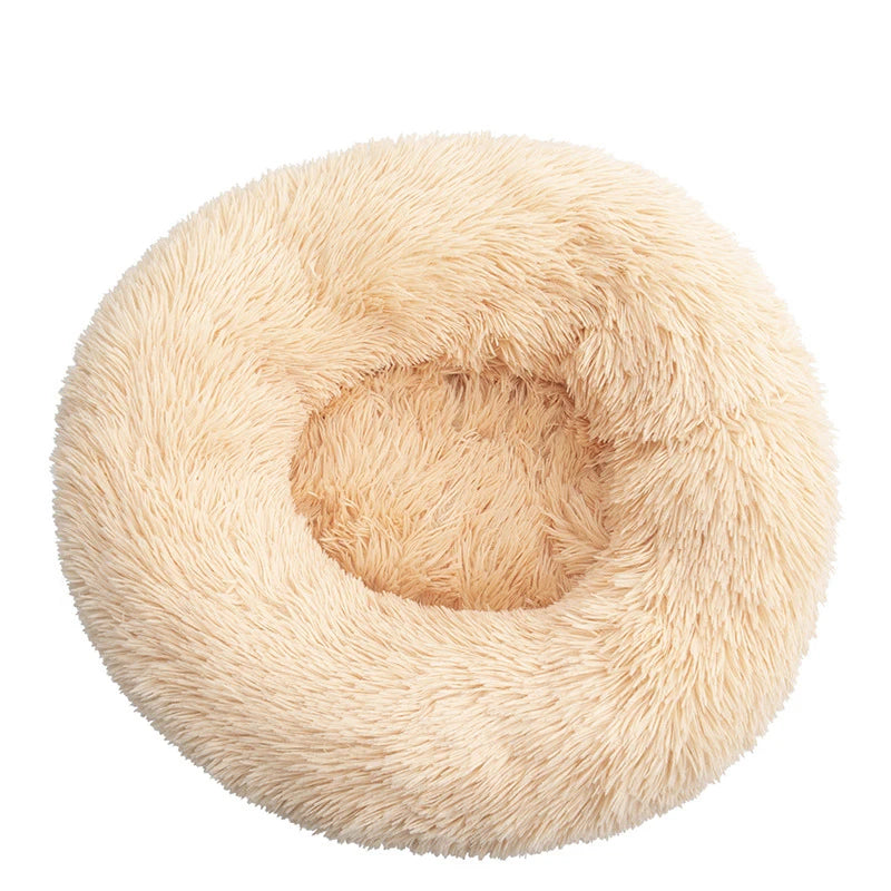 FluffNest™ – Round Plush Pet Bed