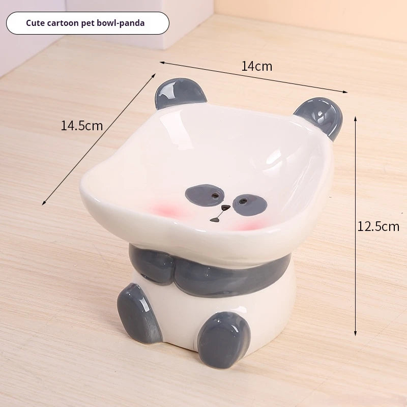 MeowTure™ – Ceramic High-Neck Cartoon Pet Bowl