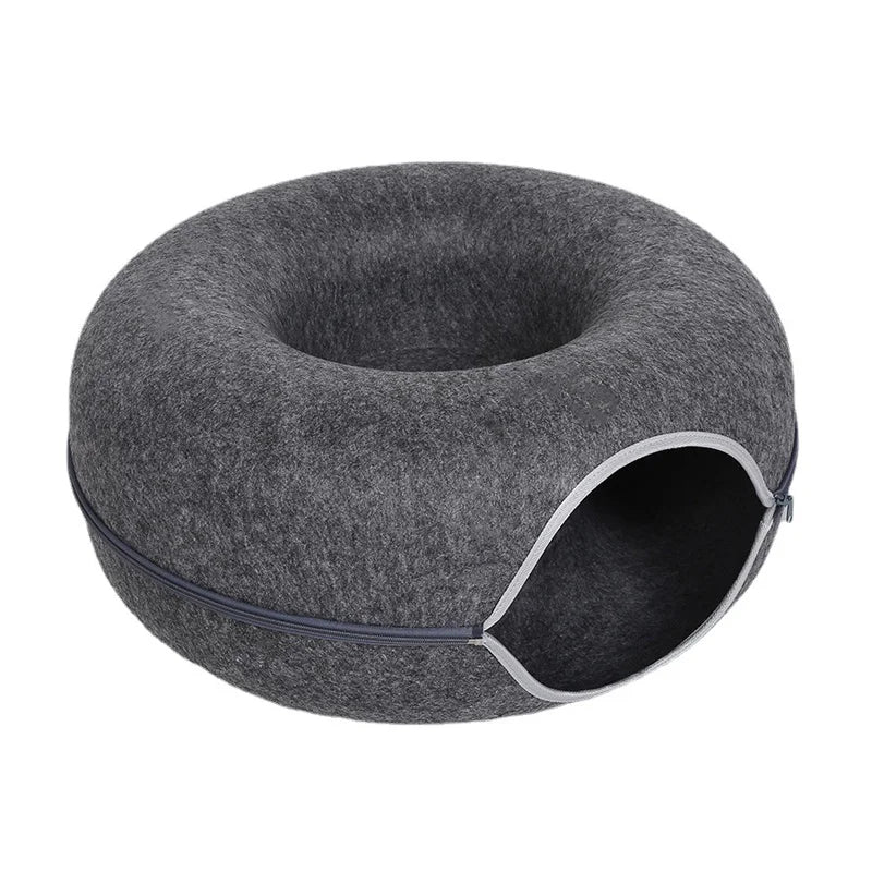 PawDonut™ – 2-in-1 Cat Bed & Tunnel Playhouse