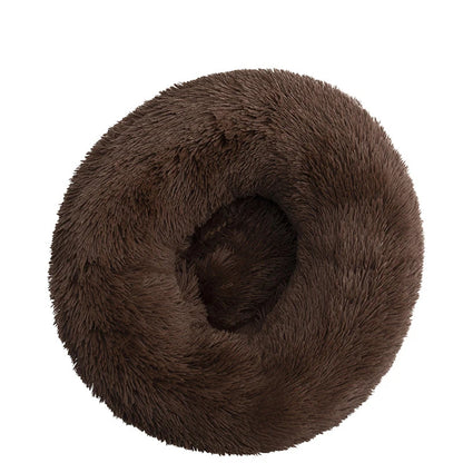 FluffNest™ – Round Plush Pet Bed