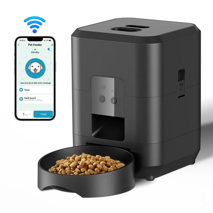 Smart Automatic Pet Feeder – Timed Food Dispenser for Cats & Dogs with Portion Control and Slow Feeding Bowl