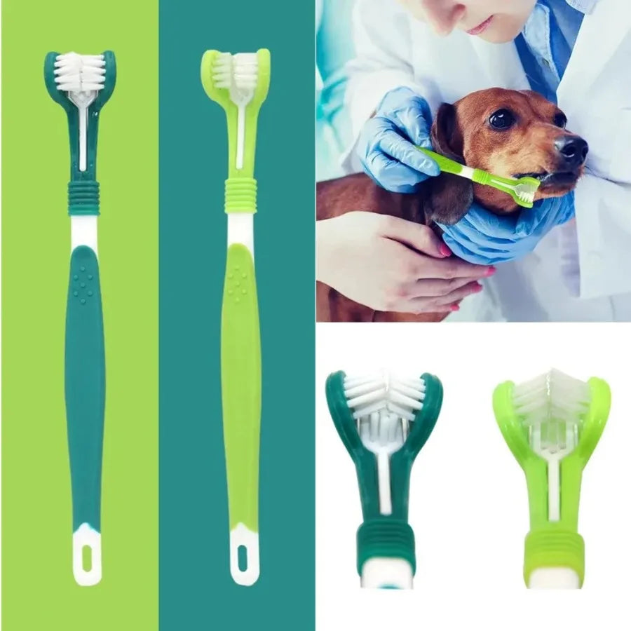 3-Sided Pet Toothbrush – Easy Teeth Cleaning for Dogs and Cats