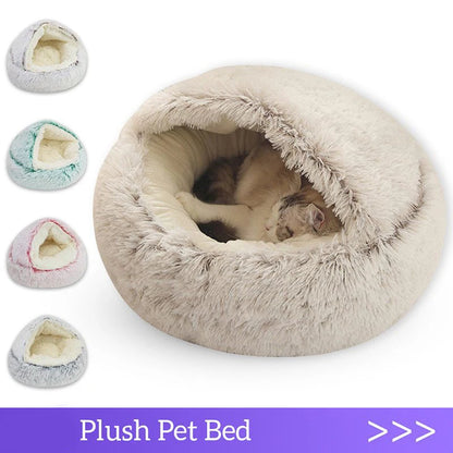 PurrNest™ – Plush Round Cat & Small Dog Bed