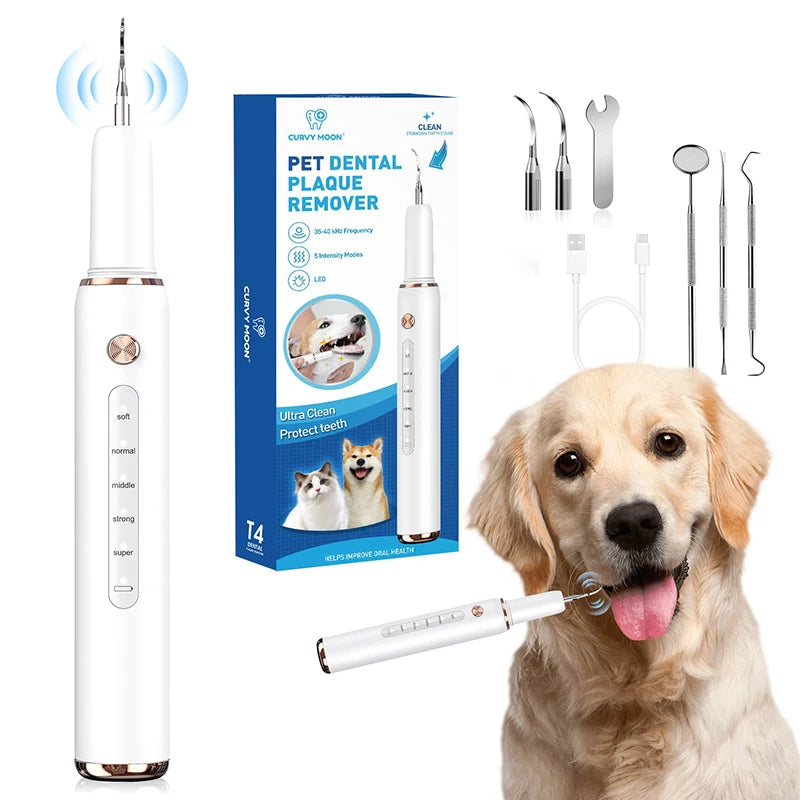 Electric Ultrasonic Pet Dental Cleaner – Plaque & Tartar Remover for Dogs and Cats