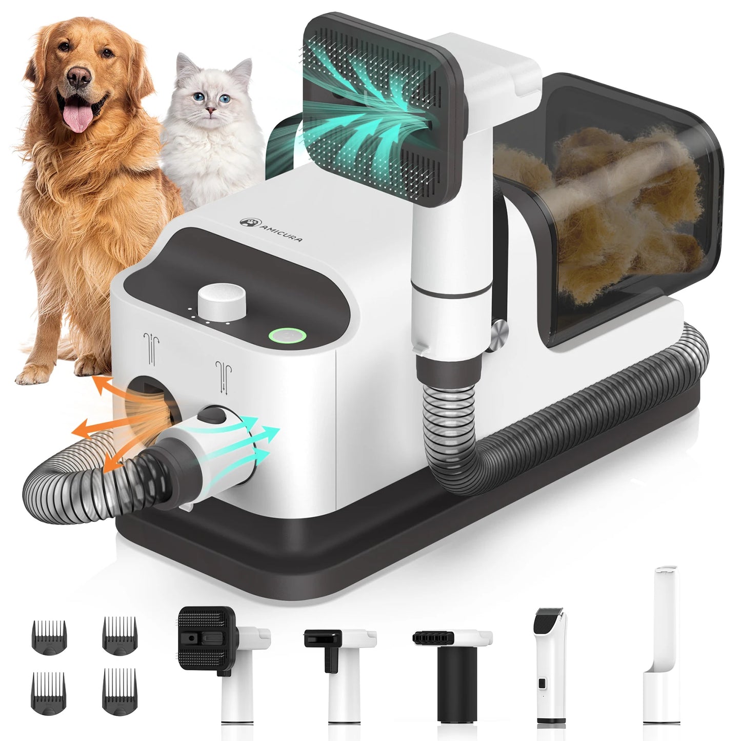 Amicura P1 Pet Grooming Kit – 5-in-1 Vacuum & Hair Dryer 15kPa