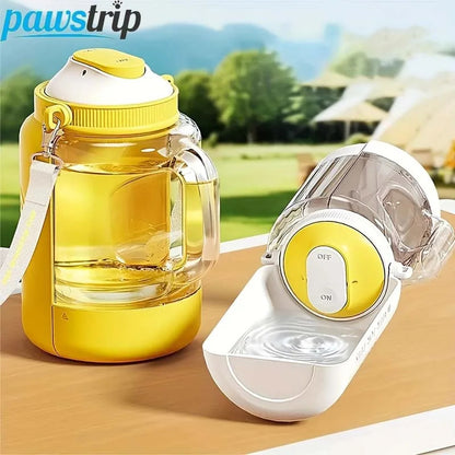 Large Capacity Folding Pet Water Bottle & Food Dispenser for Dogs and Cats