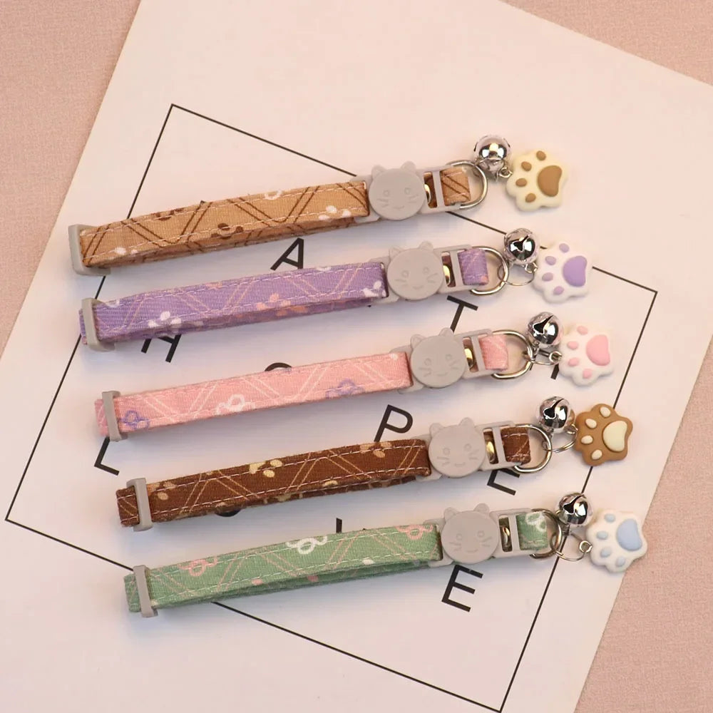 Adjustable Cute Pet Collar with Bell for Cats & Small Dogs
