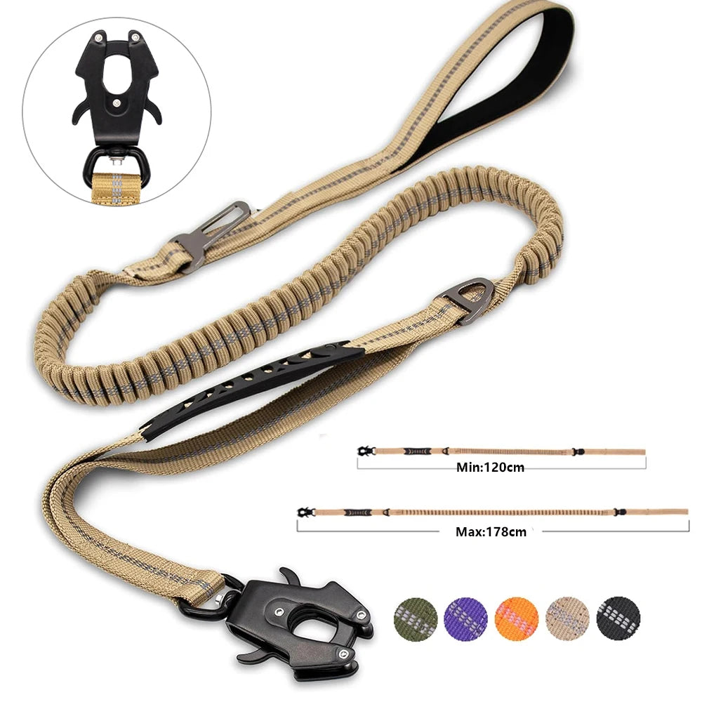TactiLeash™ – Reflective Shock-Absorbing Bungee Leash