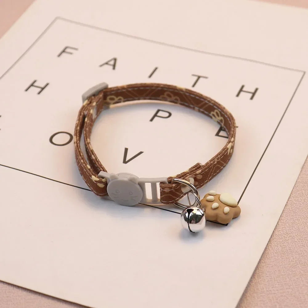 Adjustable Cute Pet Collar with Bell for Cats & Small Dogs