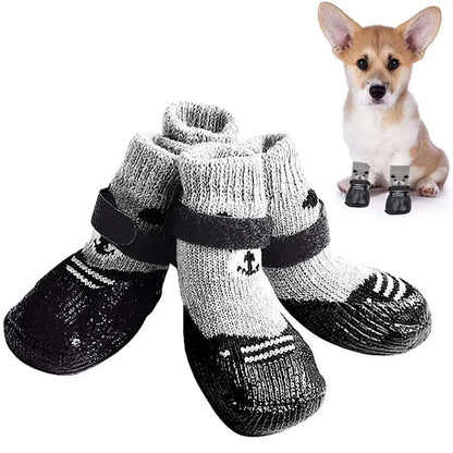 2 Pairs Waterproof Non-Slip Dog Socks – Warm Rain & Snow Boots for Cats & Dogs