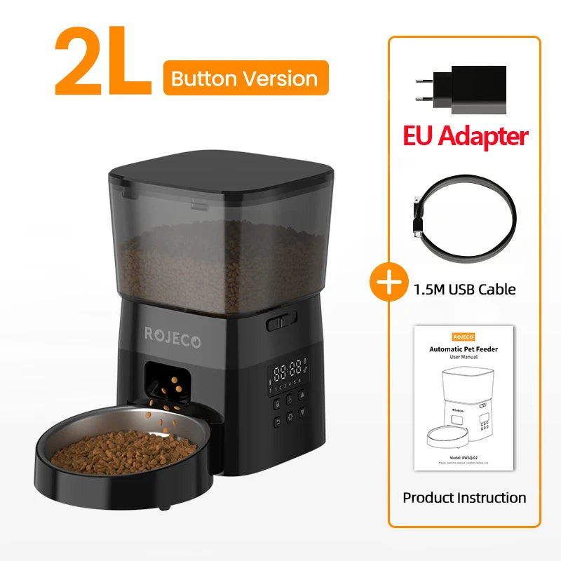 ROJECO SmartFeast™ – Automatic Pet Feeder with Button Control
