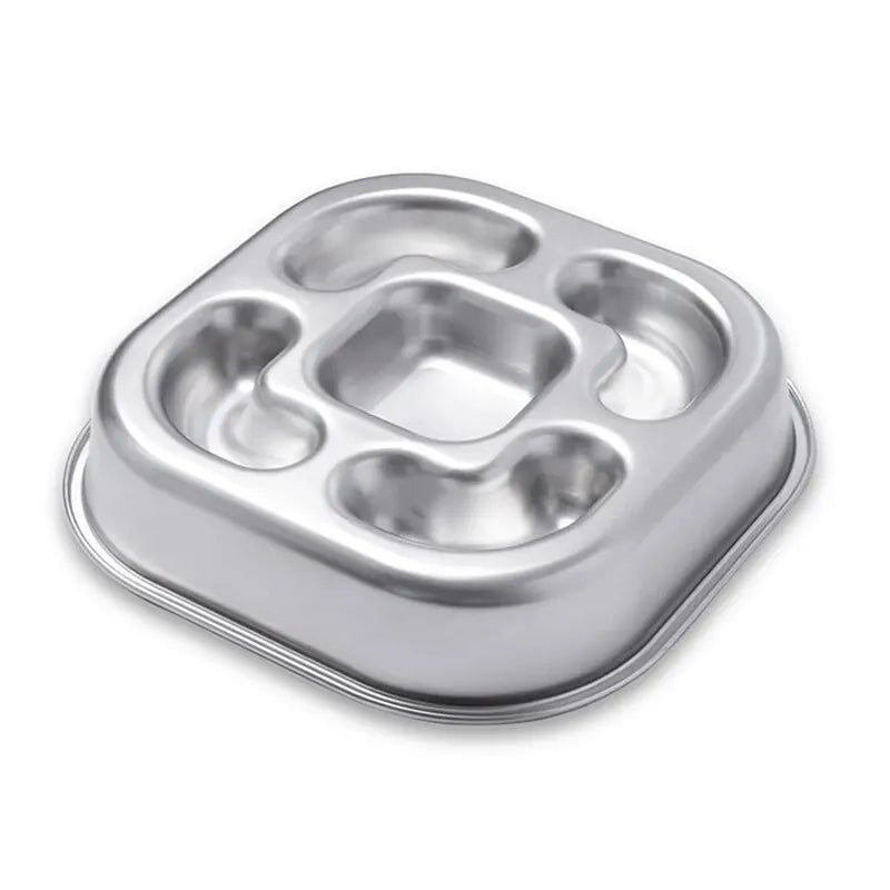 SteelPaw™ – Dual-Sided Stainless Steel Slow Feeder Bowl