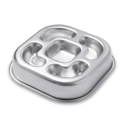 SteelPaw™ – Dual-Sided Stainless Steel Slow Feeder Bowl