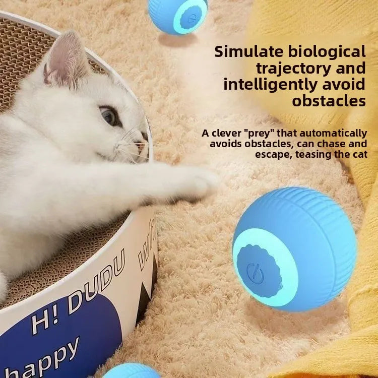 New Electric Rolling Ball – USB Rechargeable Cat Teaser Toy for Fun & Relaxation