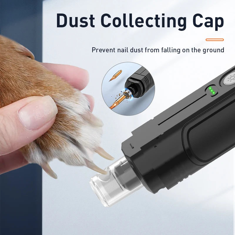 ROJECO P3 Electric Pet Nail Grinder with LED Light for Dogs & Cats