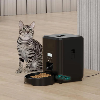 Smart Automatic Pet Feeder – Timed Food Dispenser for Cats & Dogs with Portion Control and Slow Feeding Bowl
