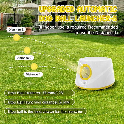 Automatic Dog Ball Launcher – 3 Distance Settings with 5 Balls, Indoor & Outdoor Toy