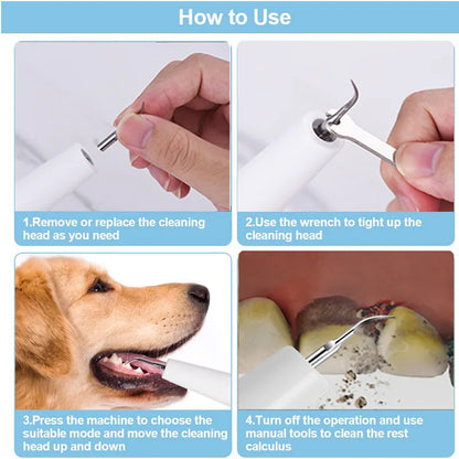 Ultrasonic Pet Tooth Cleaning Device – Electric Dental Care Tool for Dogs and Cats
