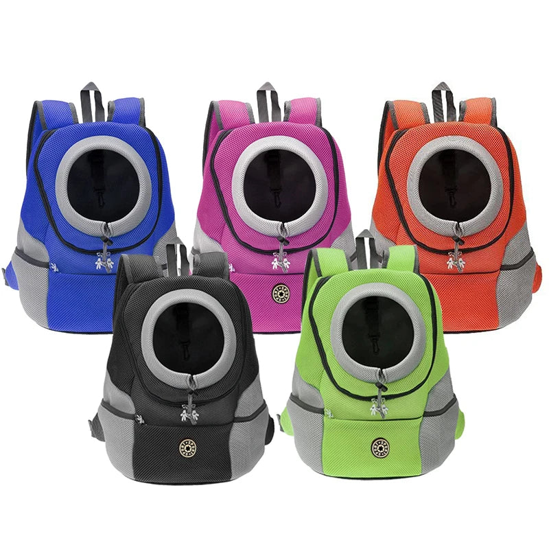 Double Shoulder Outdoor Pet Carrier Bag – Breathable Travel Backpack for Dogs & Cats