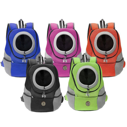Double Shoulder Outdoor Pet Carrier Bag – Breathable Travel Backpack for Dogs & Cats
