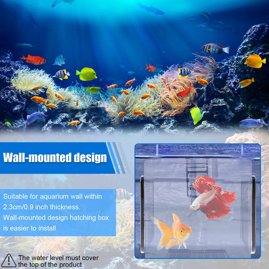 Aquarium Breeder Box – Clear Fish Breeding & Isolation Tank with Removable Mesh Lid