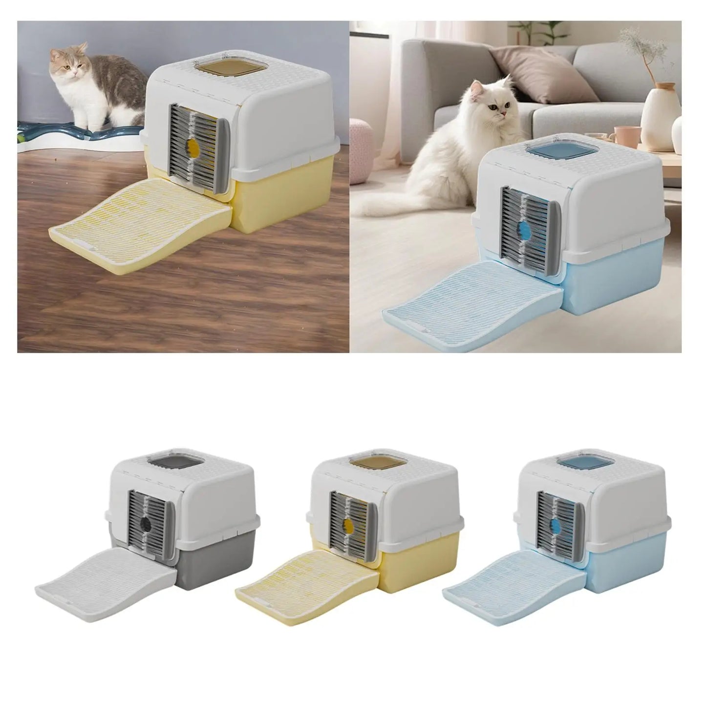 Modern Cat Litter Box with Lid – Sturdy, Space-Saving & Anti-Leakage Design