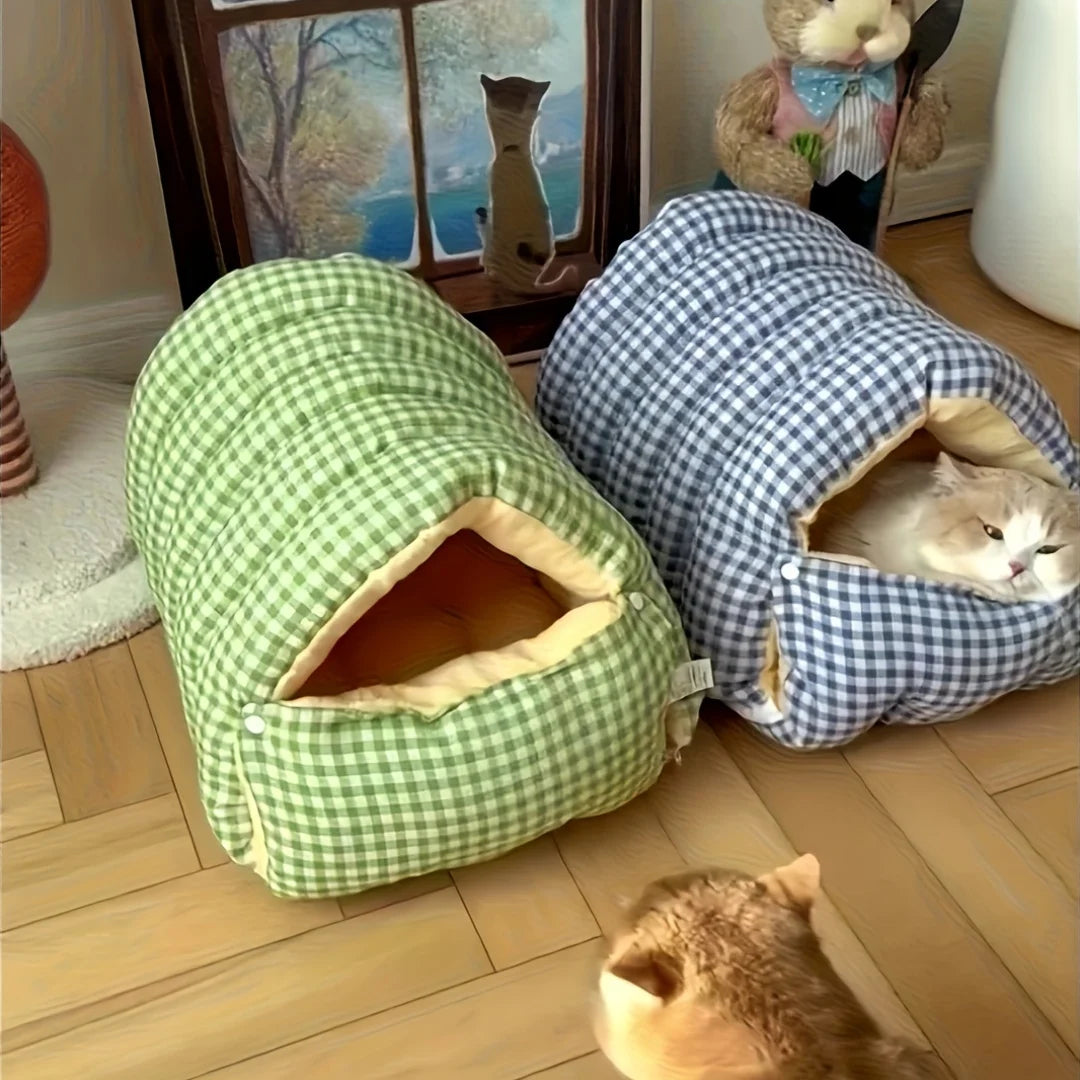 Winter Warm Cat Bed – Removable Enclosed Design for Cats & Kittens