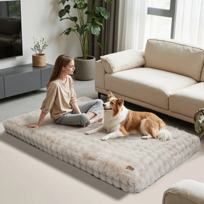 Ultra Plush Dog Bed – Soft Washable Cushion for Puppies & Large Dogs