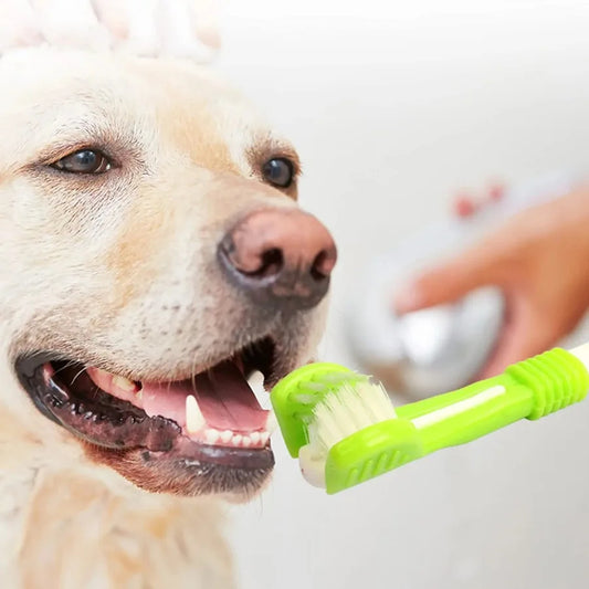 3-Sided Pet Toothbrush – Easy Teeth Cleaning for Dogs and Cats