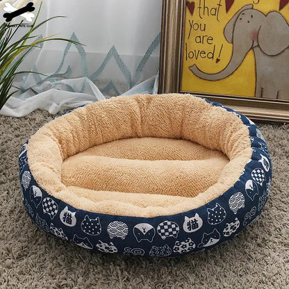 Soft Round Pet Bed – Washable Plush Cushion for Dogs & Cats